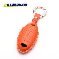 autodoxxsi leather protect key fob case cover chian remote for infiniti nissan