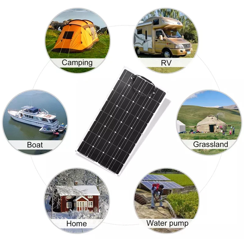 Прямая продажа с завода Гибкая солнечная панель Pv 12 В 200 Вт Моно s для лодки