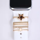 Ремешок декоративный для Apple Watch, креативный металлический Леопардовый Браслет с шармами, силиконовый браслет с орнаментом, аксессуары для iwatch, новинка