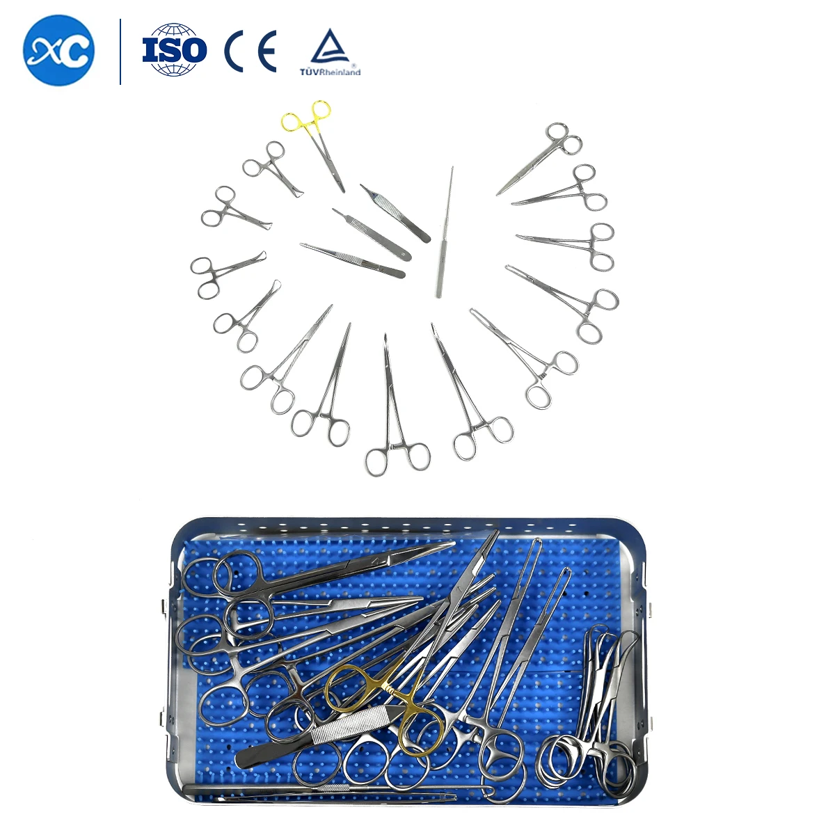 

Basic Veterinary Orthopedic Instrument Spay Pack Box With Forceps And Scissors