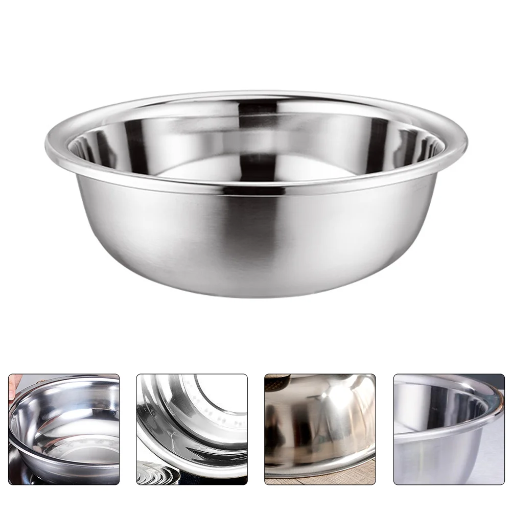 

Laundry Tub Tableware Mixing Bowls Stainless-Steel Kitchen Supply Meal Simple Basin Gadget Utensil Rice Soup Storage Container