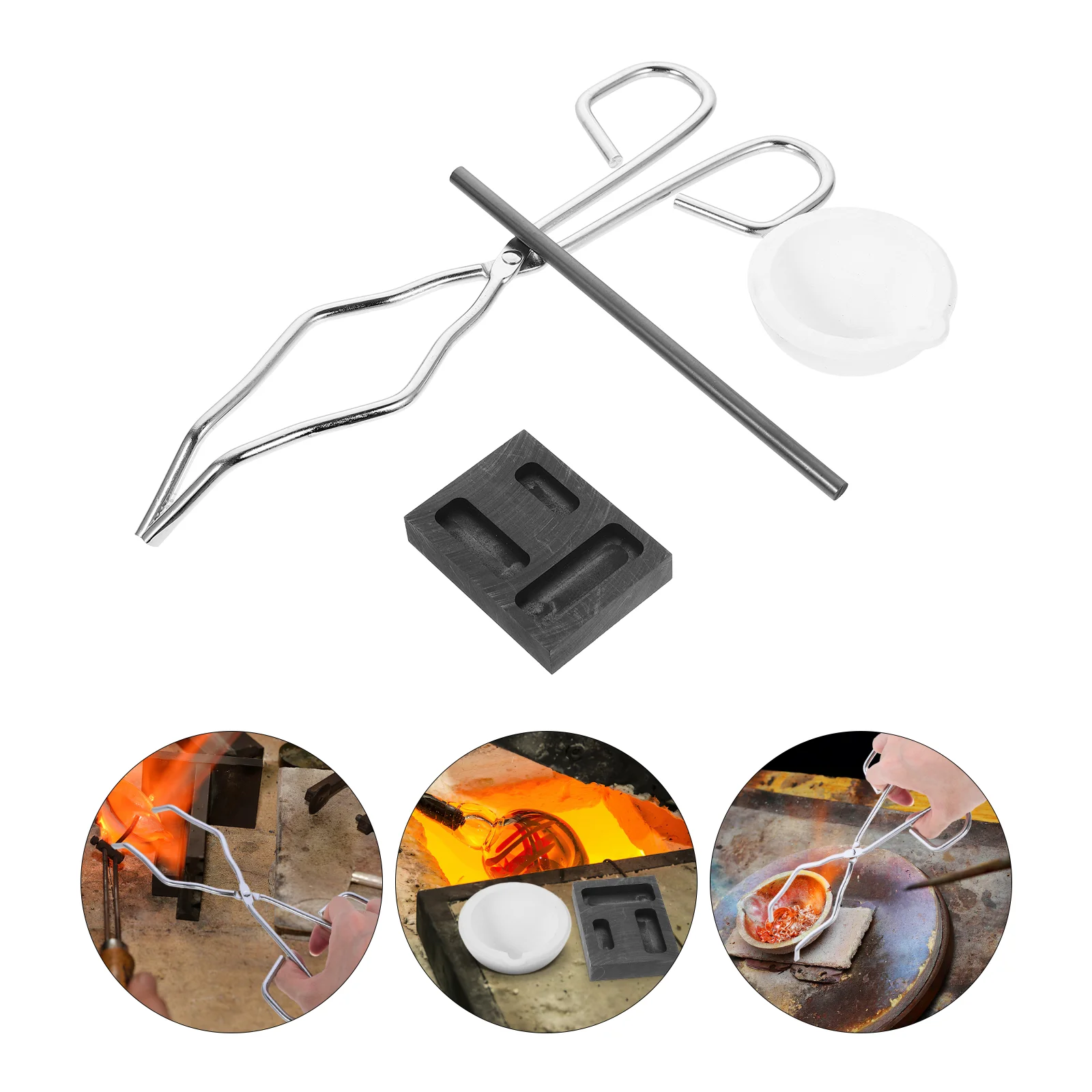 

Metal Melting Kit Gold Testing Mold Crucible Ingot Sinker Molds Lead Ingots Graphite Ceramic Silver