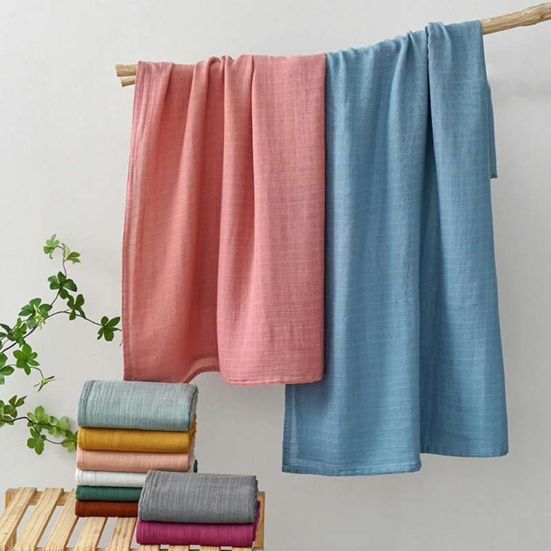 

Muslin Towel Cotton Wrap Blanket Soft Baby Blanket Solid Color Bath Towel Infant High Absorbent Skin-Friendly Wrap Towel QX2D