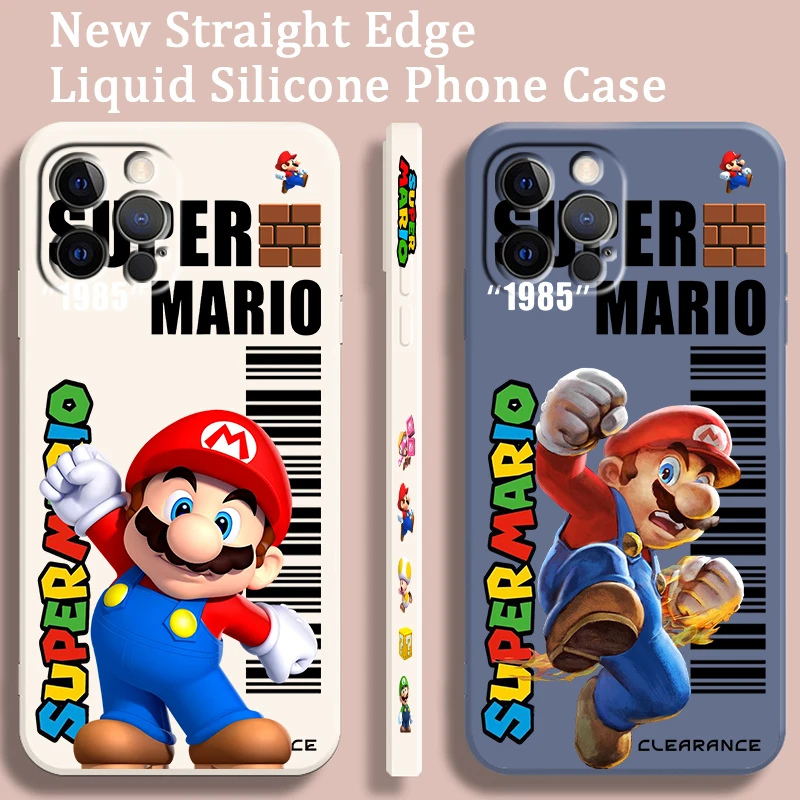 Детская левая веревка M-Marios Brave Game Liquid для Apple iPhone 15 14 13 12 11 XS XR X 8 7 SE Pro Max Plus Mini Cover
