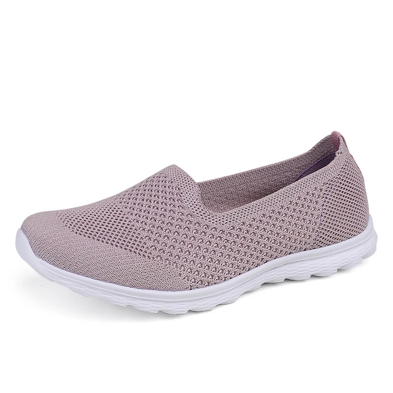 

Classic Women Flats Solid Color Elastic Cloth Casual Foot Wear Breathable Walking Mother Shoes Anti-skid Light Slip on Work Shoe