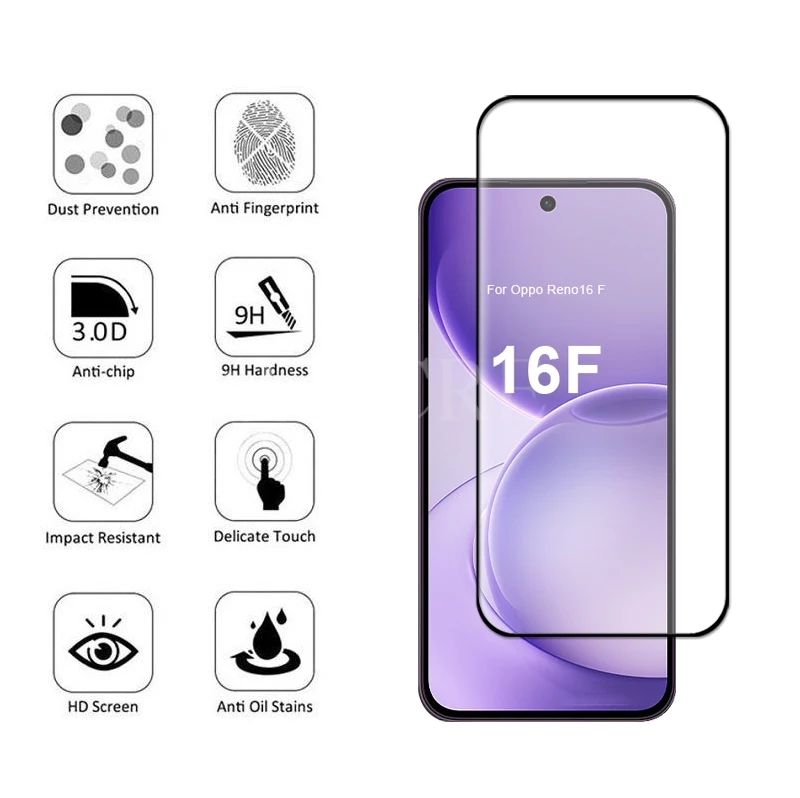 Фото 4 шт. стеклянные защитные пленки для Oppo Reno 16 F, защитная пленка для экрана Reno 16 F, закаленное стекло для Reno 16 F S №3
