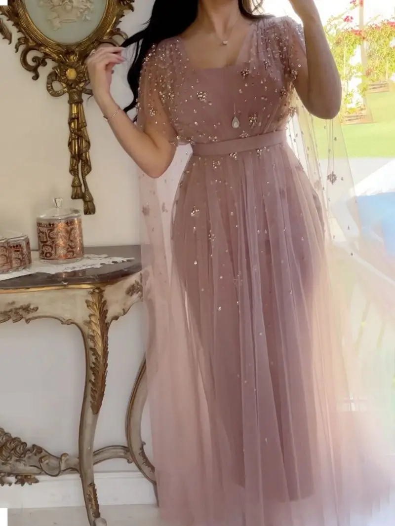 PLEINDI Bohemian Evening Dresses V-Neck Sleeveless A-LINE Ankle-Length Lace 2022 New of Embroidery Boho Women Dress