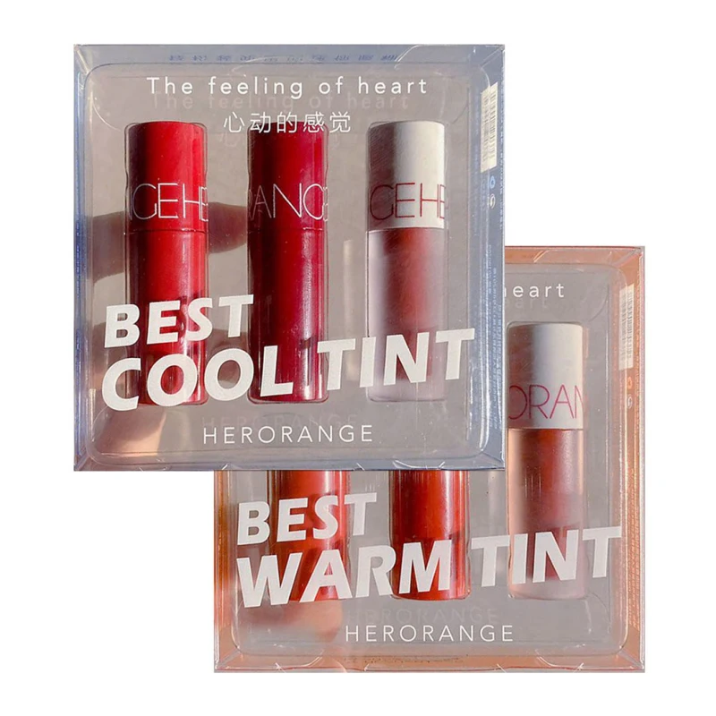 

HEALLOR 3PCS/SET Mini Lipstick Matte Lipsticks Little Liquid Lip Glaze Moisturizing Long-lasting Lip Gross Lip Tint Cosmetics
