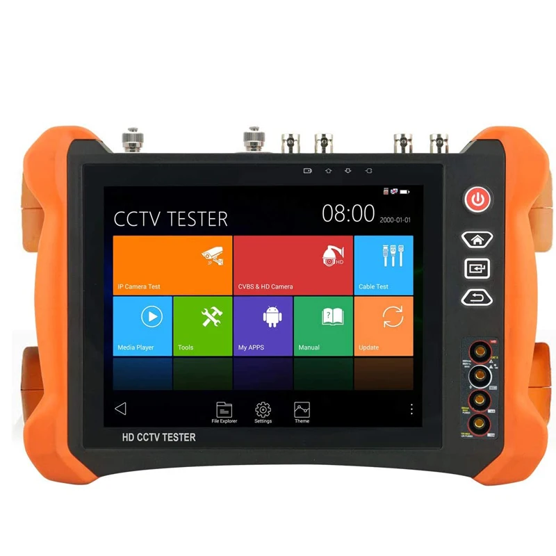 

8 inch Retina touch screen ipc camera tester 4K H.265 IP Analog TVI CVI AHD 5 in 1 HD input CCTV Camera Cable Tester