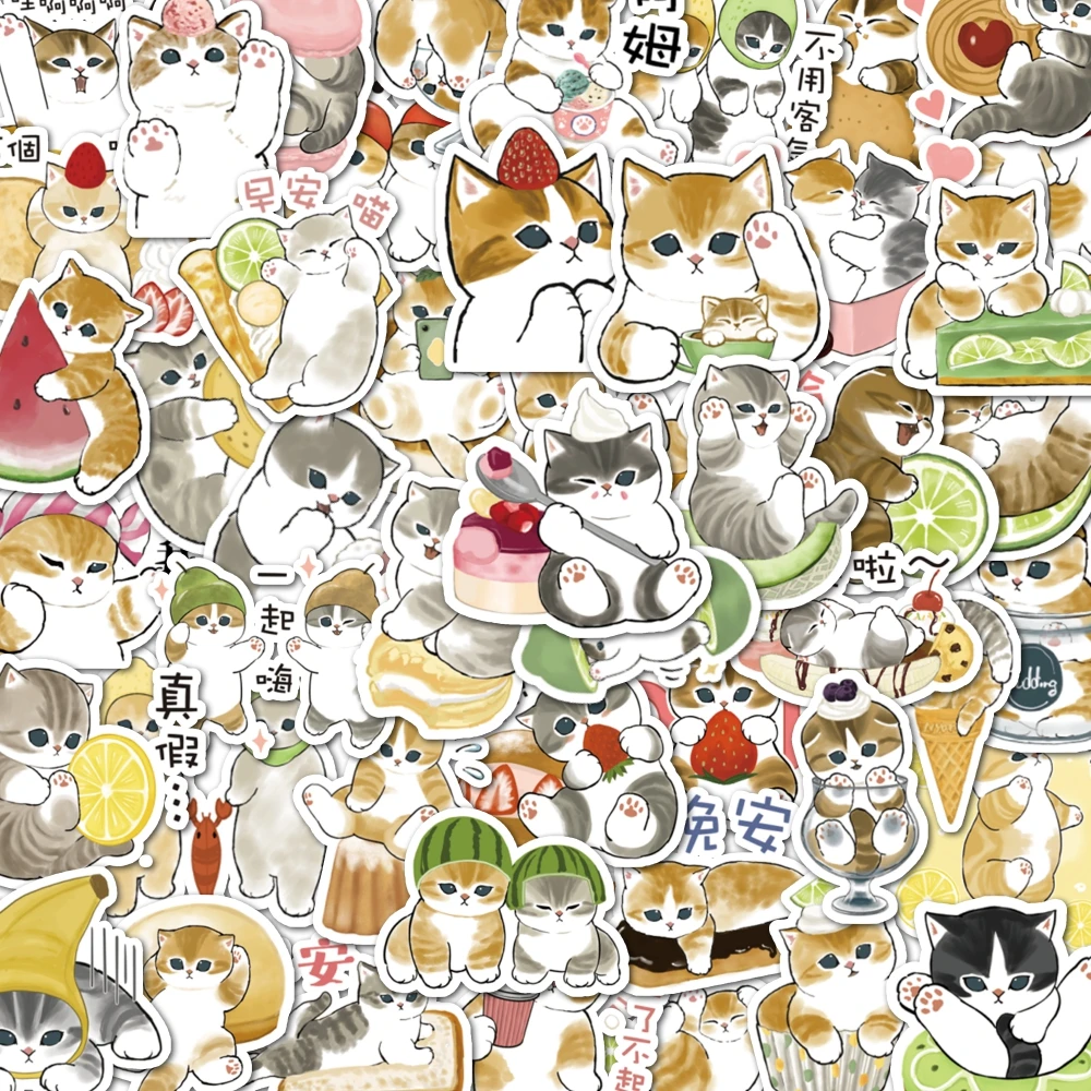 Очаровательный кот десертный топпер для десерта наклейки вечеринки 48 шт. набор
