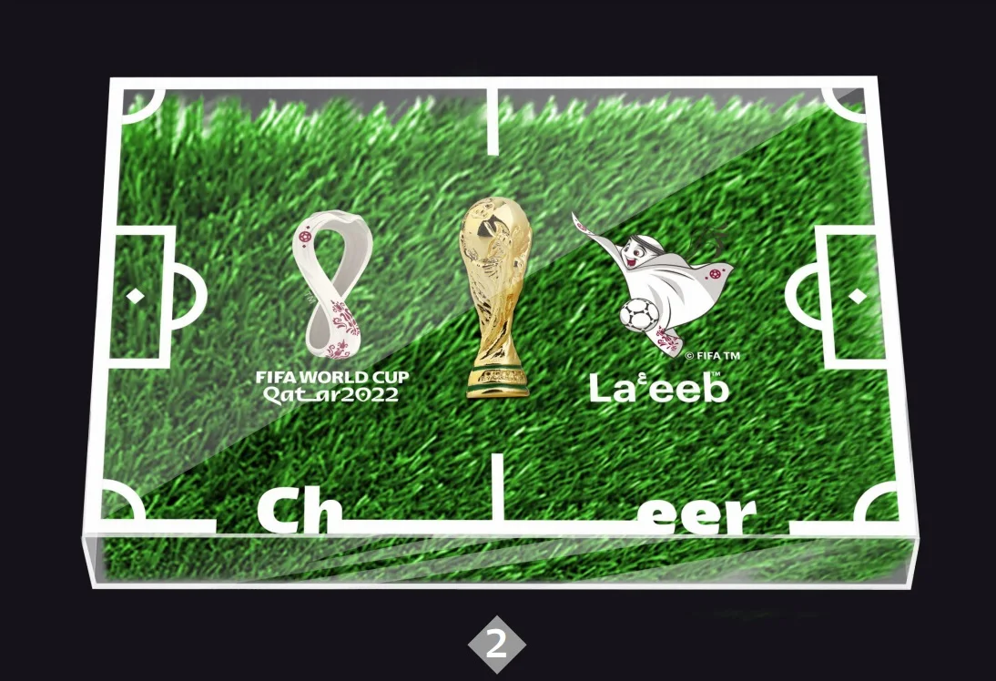 

New products: on August 15, the 2.5D gold cup Paperweight stadium model was issued. The official authentic 2022 Qatar world cup