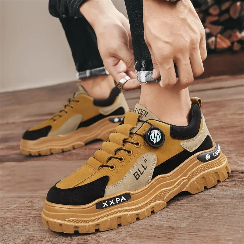 Мужские ботинки повседневная зимняя обувь кожаные ковбойские боевые