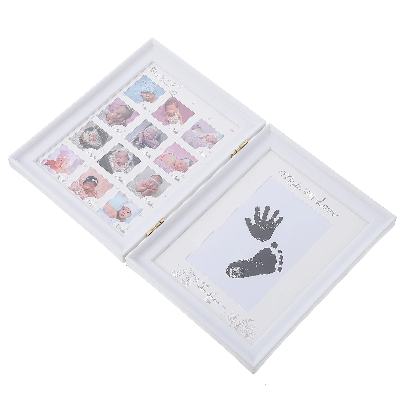 

Ink Pad Photo Frame Set Table Desktop Baby Picture Ornament Infant Growth Recorder Adornment Footprint Holder