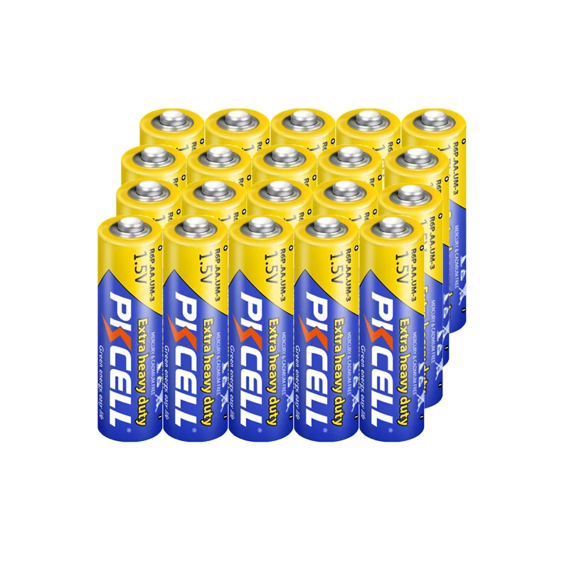 

20 шт., супер мощные сухие батареи PKCELL R6P, 2 А, 1,5 в, R6P, UM3, MN1500, E91