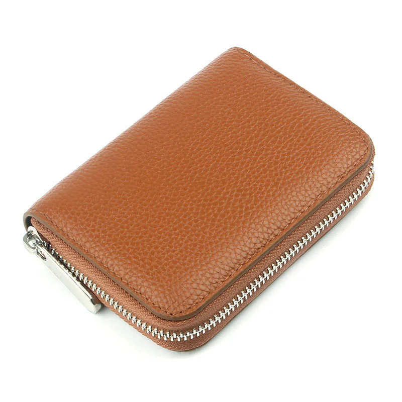 Fashion Free Customized Initials Genuine Leather Pebbled Zipper Wallet  Luxury Short Coin Purse Clutch Bag Designer Wallet