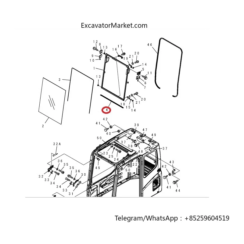 Для экскаватора 20Y-54-51551SEAL KOMATSU PW200/PC200-7/PC130-7/PC200-8/PC360-7/PC450/PC240/PC290/PC300 СТЕКЛО ПЕРЕДНЯЯ