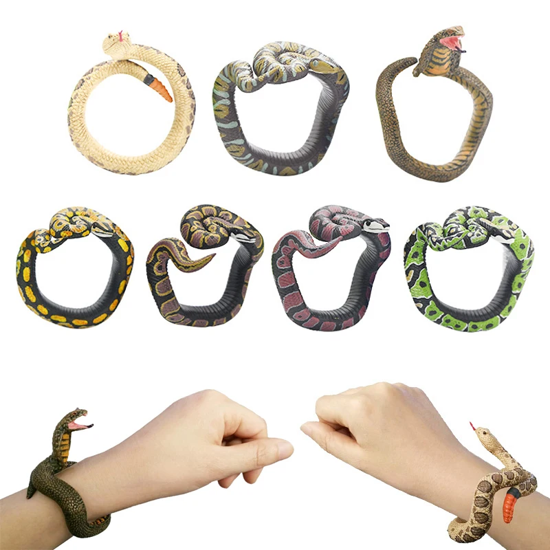 

Hot Realistic Fake Toy Snake Bracelet Fake Snakes April Fools Day Prank Party Gags & Practical Jokes Novelty & Gag Toys Adults