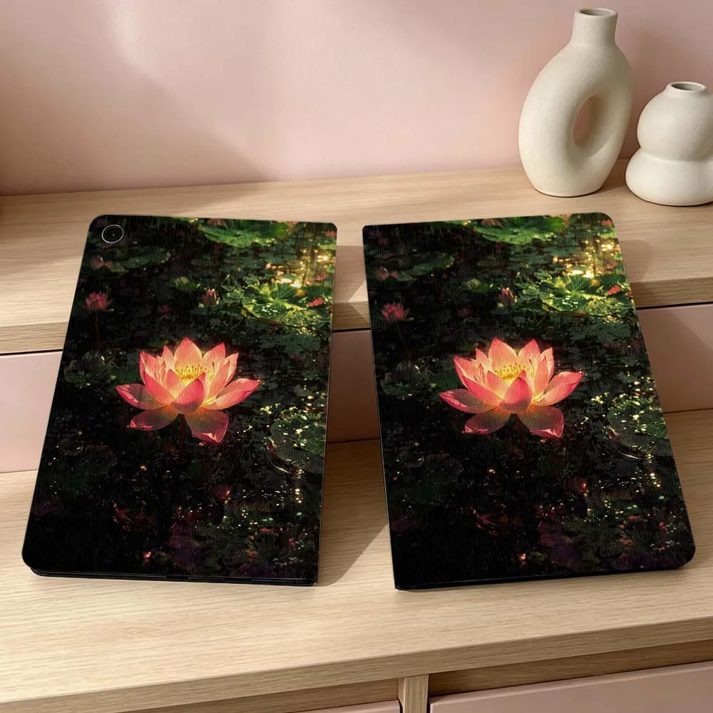 Фото Мягкий чехол с узором цветущих лотосов для планшетов Samsung Galaxy Tab S11 S10 S9 S8 S7 S6 A11 A9 A8 A7 Ultra Lite FE Plus Inch №3
