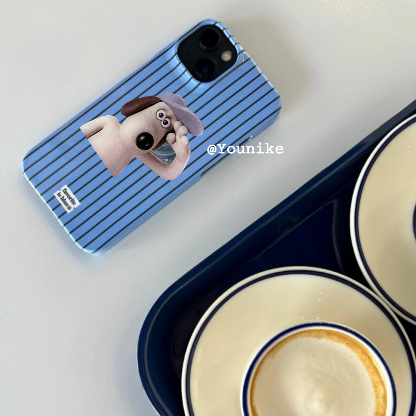 Korean Ins Vintage Stripe Wallace and Gromit for iPhone 13pro/12Promax Apple 11/Xr/8Plus Phone Case