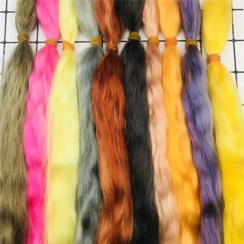 

12 colors 25-30cm mohair for DIY 1/6 1/8 BJD doll wig Top Quality Reborn Doll Mohair hand rooted Reborn baby Doll hair Accessory