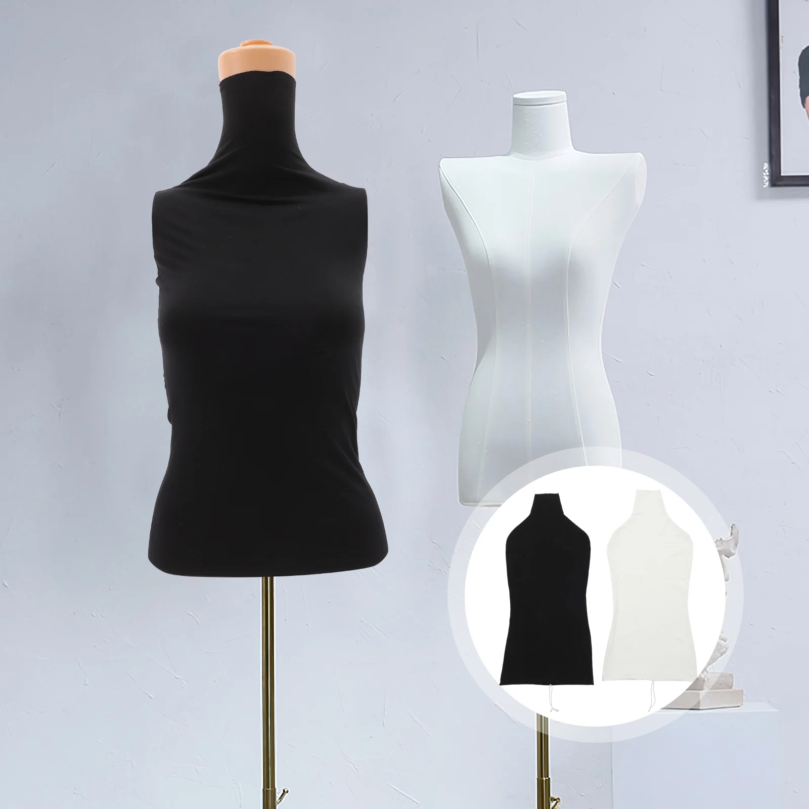 

2 Pcs Mannequins Mannequin Dress Form Mannequin Cover Black Mannequin Torso Body Mannequin Stretch Cover Mannequin Model Cover