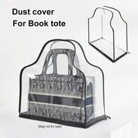 dust proof transparent storage bag organizer hanging handbag cover with zipper high capacity tpu storage bags for dio book tote
