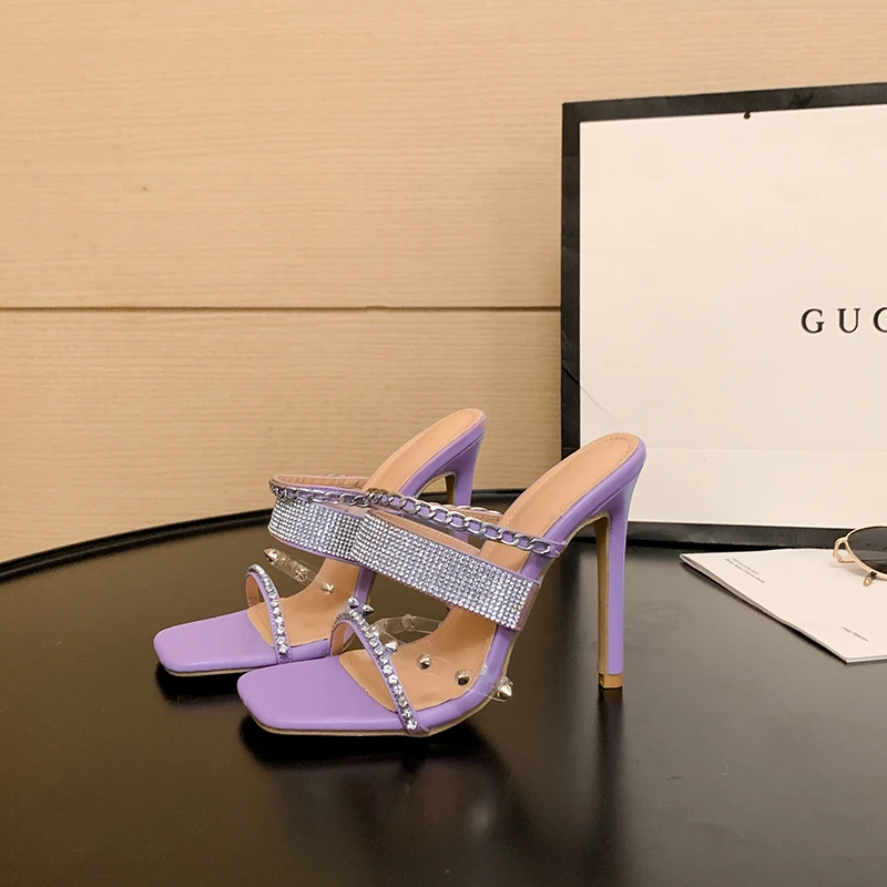 

Сандалии-гладиаторы женские на высоком каблуке, босоножки со змеиным кристаллом, украшение для вечеринки, свадьбы, лето, 2022