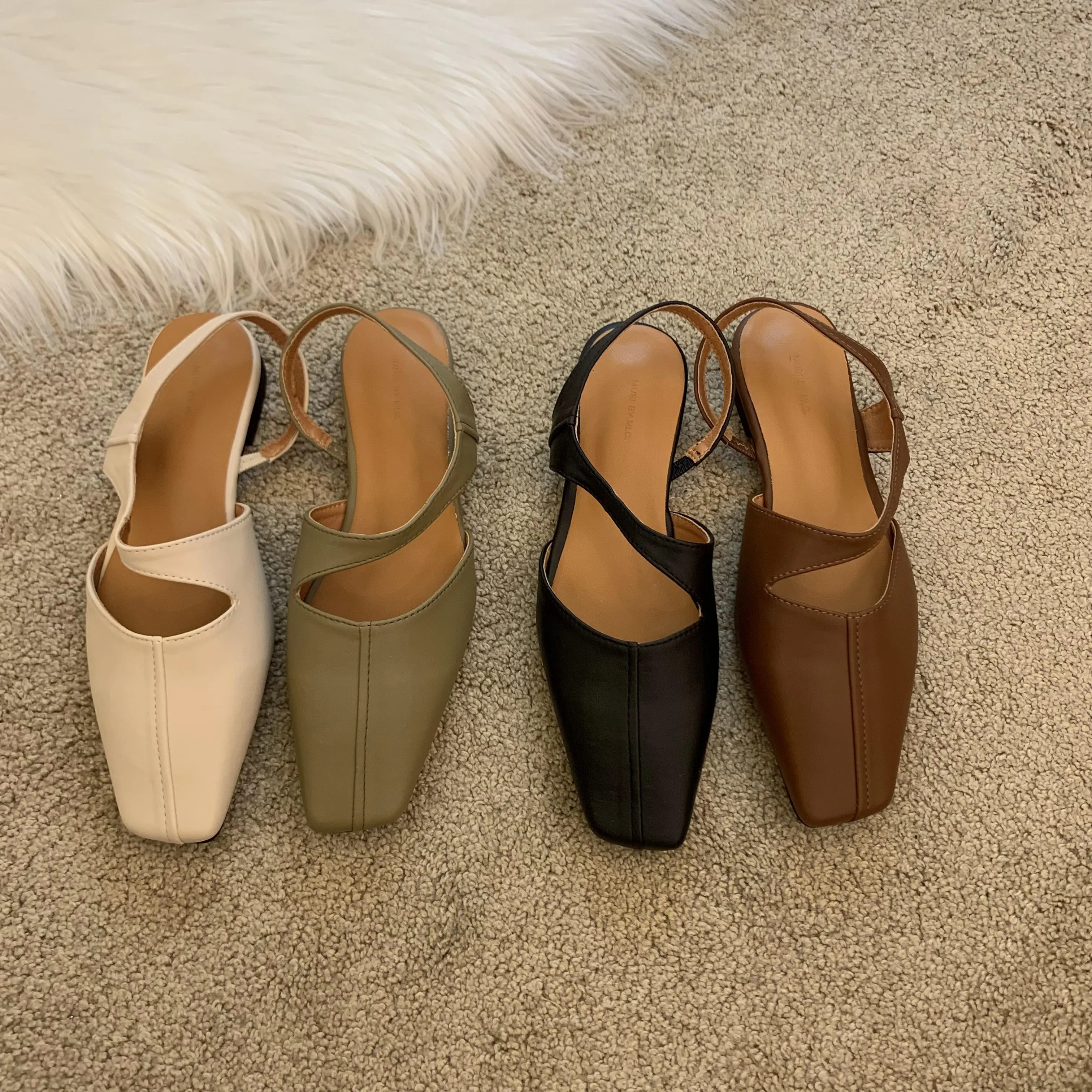 

Retro Woman Shoes 2022 Sandals Mary Jane Suit Female Beige Square Toe Summer Heels Original New Closed Flat Open Fashion Black S