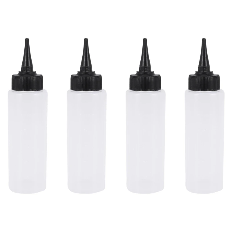 

4Pcs 150Ml Salon Hair Color Measuring Applicator Bottle Scale Hairdressing Tool