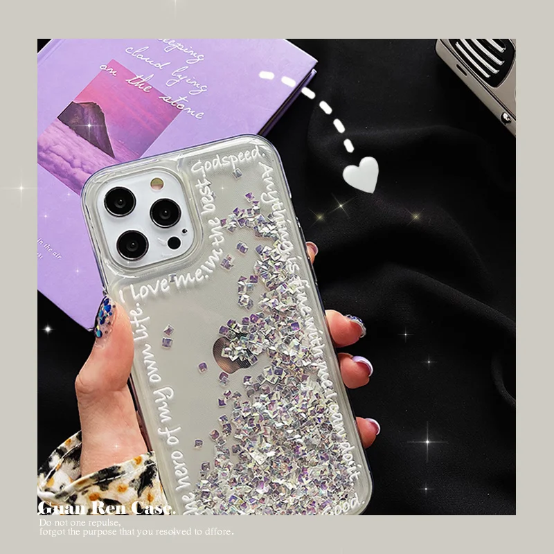 

Бегущая жидкость сверкающие сломанные Алмазные блестки Apple 11 мобильный телефон чехол для iphonex / 12pro net red ins wind XR / xsmax