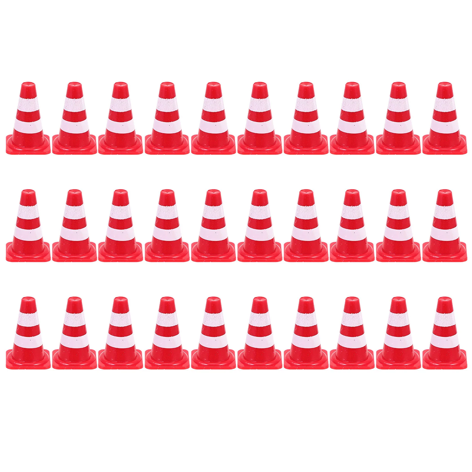 

30 Pcs Roadblock Simulation Props Taper Combination Obvious Traffic Sign Mini Cone Toy Kids Abs Child Candles