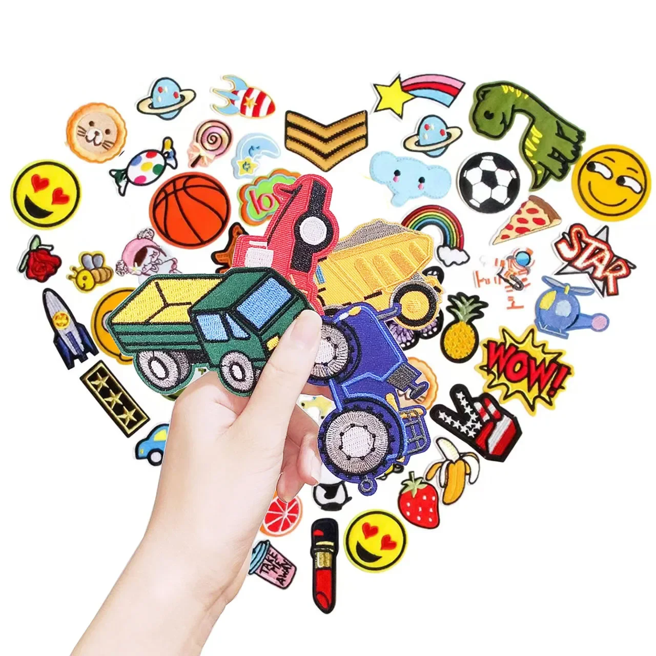 Random Iron On Patches for Clothes Set Clothing Stickers Fabric Sewing ...