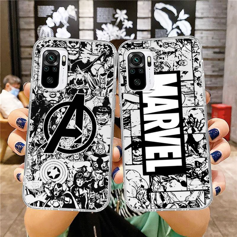 

Avengers Marvel Cool Comics Phone Case For Xiaomi Redmi Note 12 11E 11S 11 11T 10 10S 9 9T 9S 8 8T Pro Plus 5G 7 Transparent