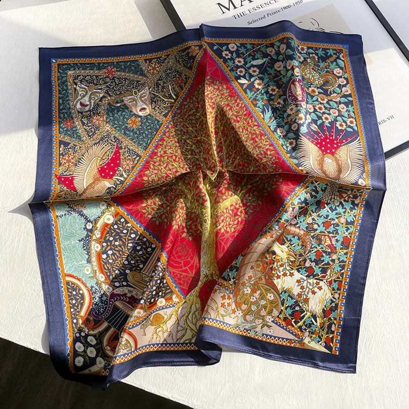 

100% Silk Scarf Bandana Women Square Scarves Wrap Kerchief Mulberry Headband Hijab Shawls pashimina female Echarpe beach stole