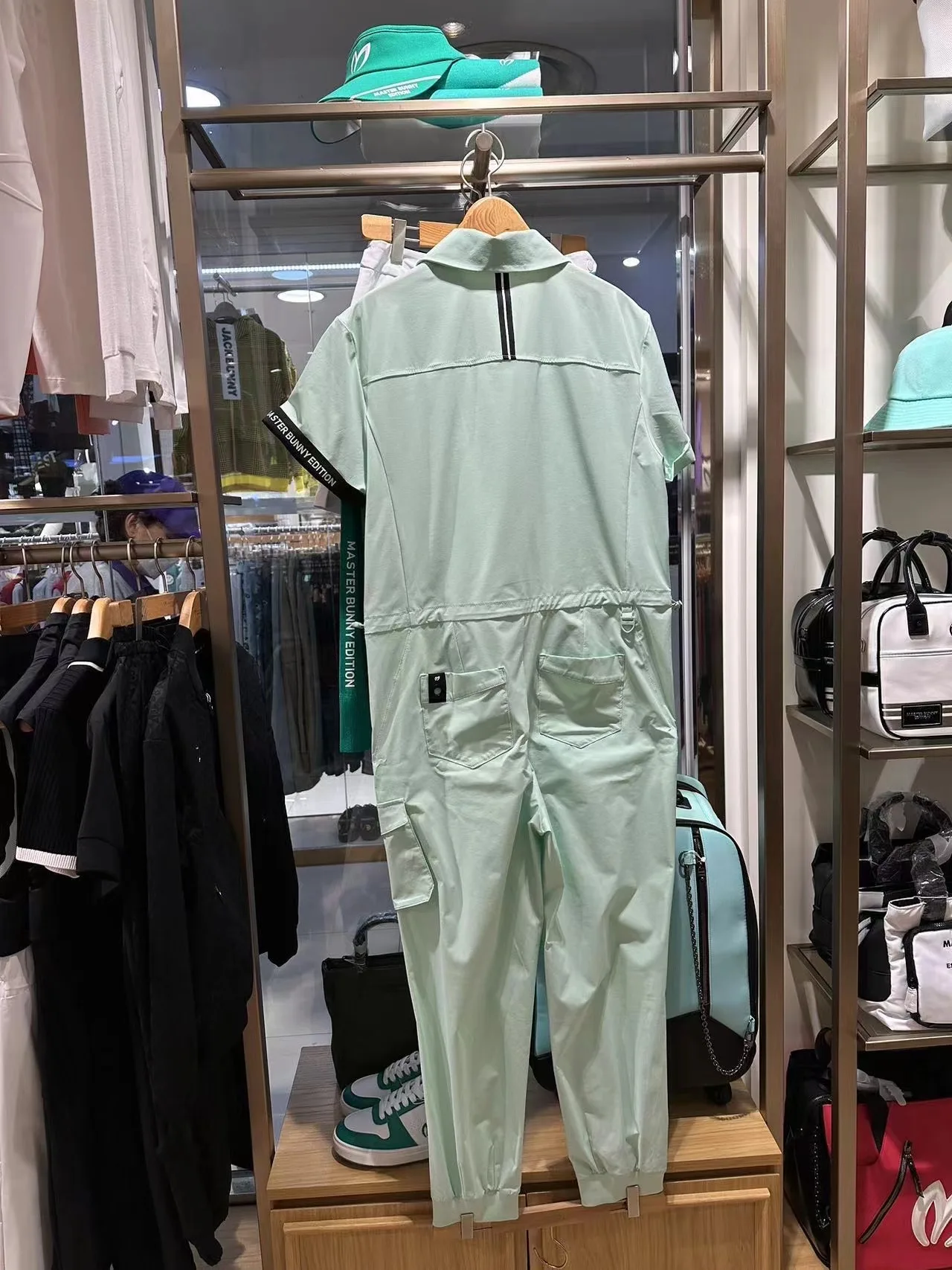 23 New spring summer golf one piece for women long sleeves zippered long pants adjustable waist fashion golf wear golf apparel