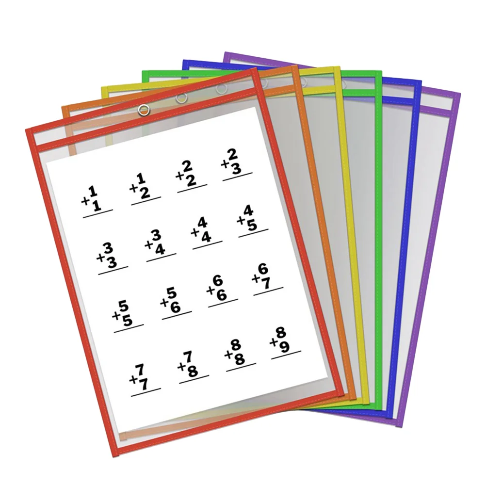 

6 шт., прозрачные многоразовые папки для учебных классов