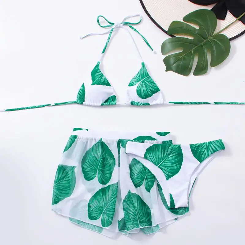 Cikini-Three Piece Split Swimsuit для женщин бикини с ретро-принтом летние купальники купальный