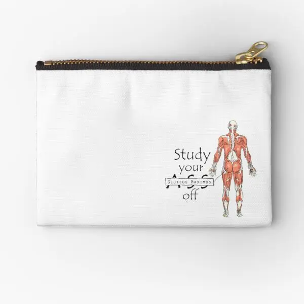 

Study Your Gluteus Maximus Off Zipper Pouches Panties Socks Bag Packaging Women Pure Small Coin Pocket Money Key Storage