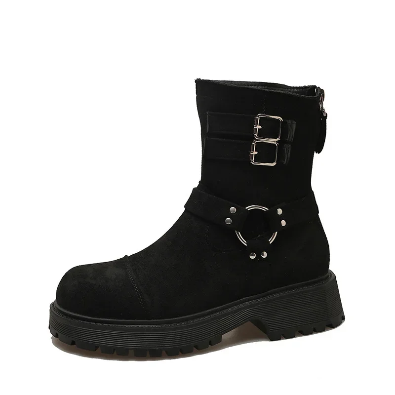 Новый продукт с круглым носком Botas De Invierno Para Mujer Termicas в британском стиле на молнии