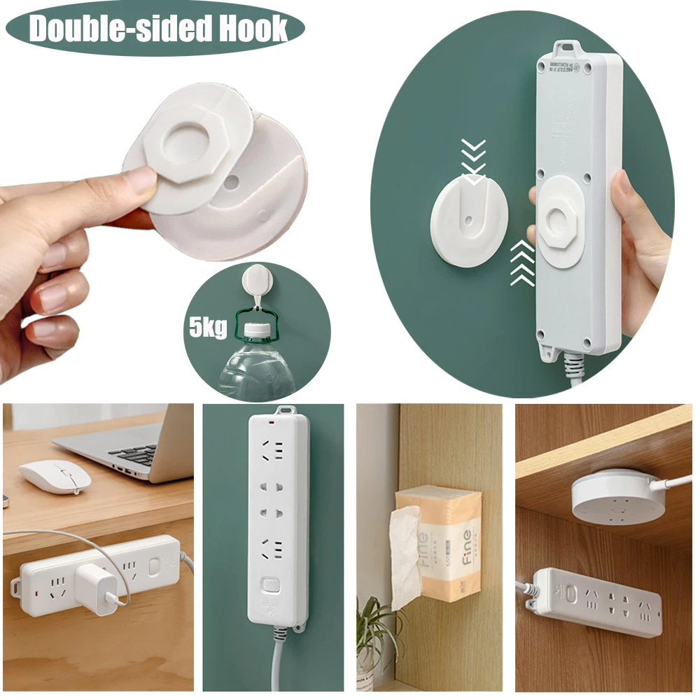 

New Double-sided Adhesive Wall Storage Hook Suction Cup Hook Socket Hanger Multi-purpose Closet Door Organizer Hook Water-proof