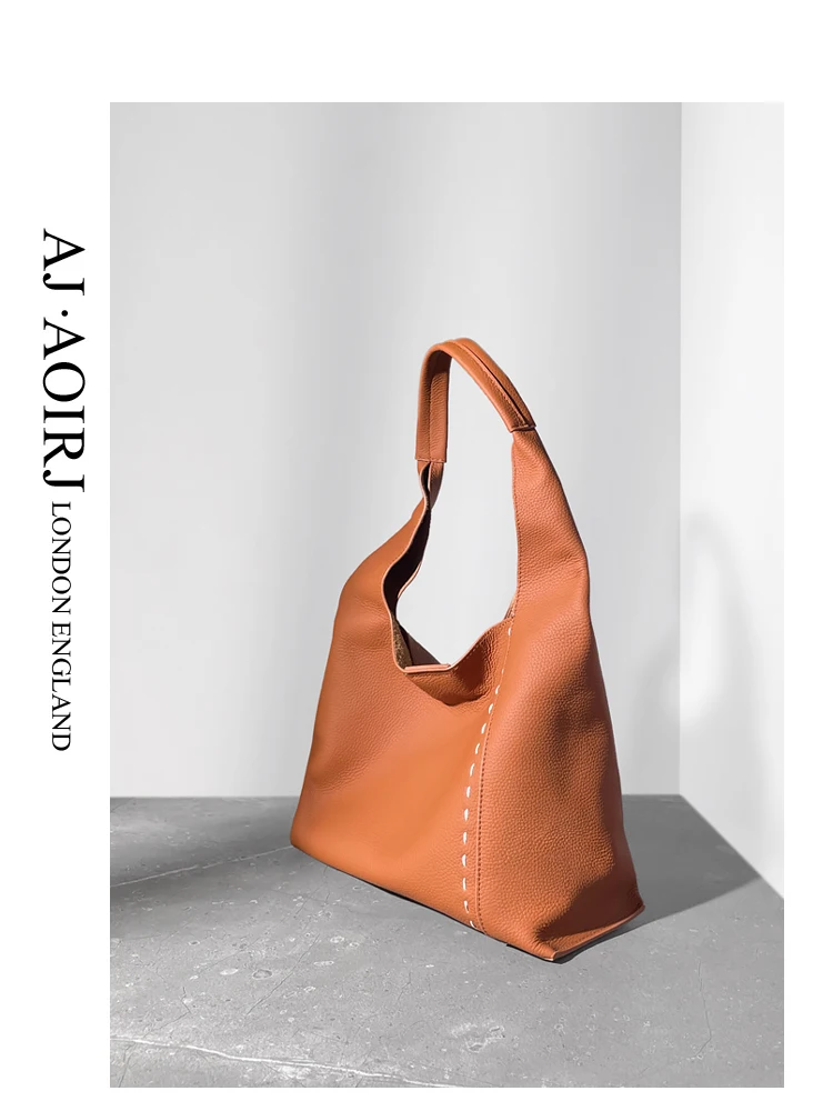 

2022 small head layer leather soft leather large capacity tote bag bucket shoulder bag underarm bag
