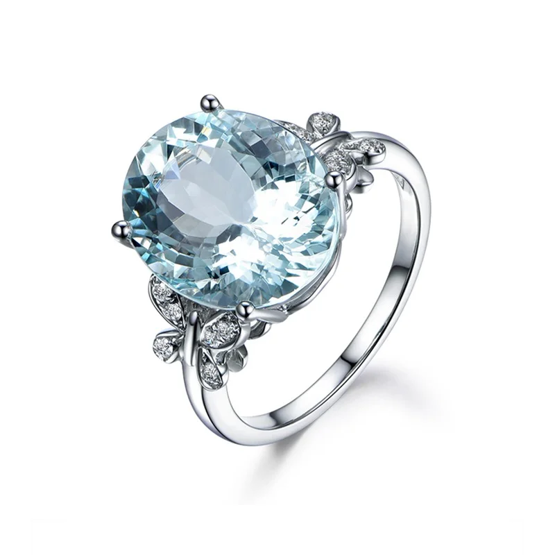 

Lnngy Luxury 6ct Big Oval Topaz Ring 925 Sterling Silver Genuine Sky Blue Natural Topaz Women Jewelry Butterfly Female Ring