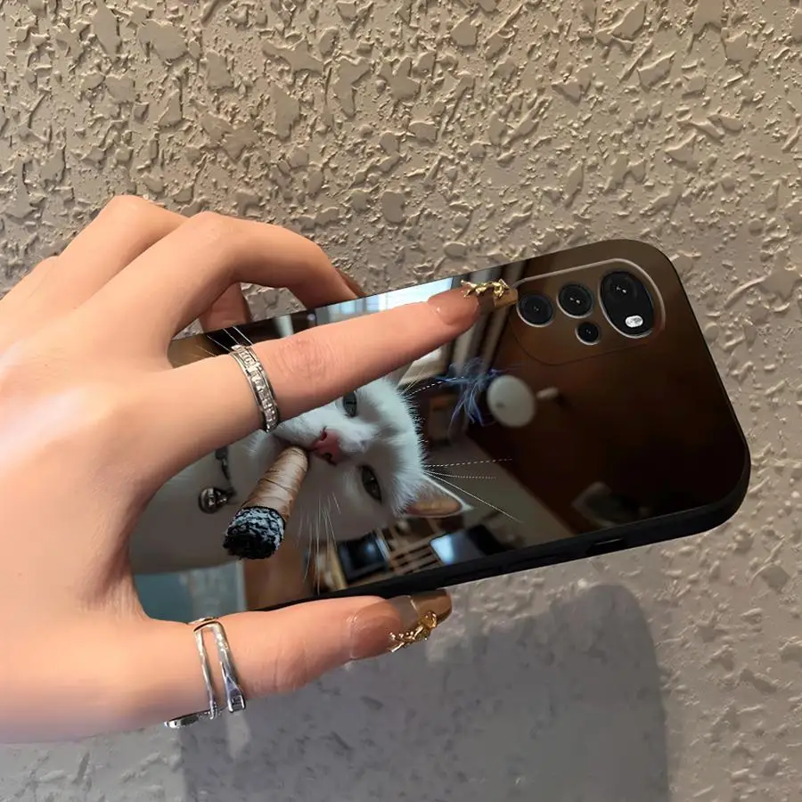 Фото Забавный милый чехол с изображением кота для Motorola Moto G71 Edge 20 Pro 30 Lite G60s G22 Edge40 G32 G52 G50 G53 G30 G51 G73, чехол для телефона №2