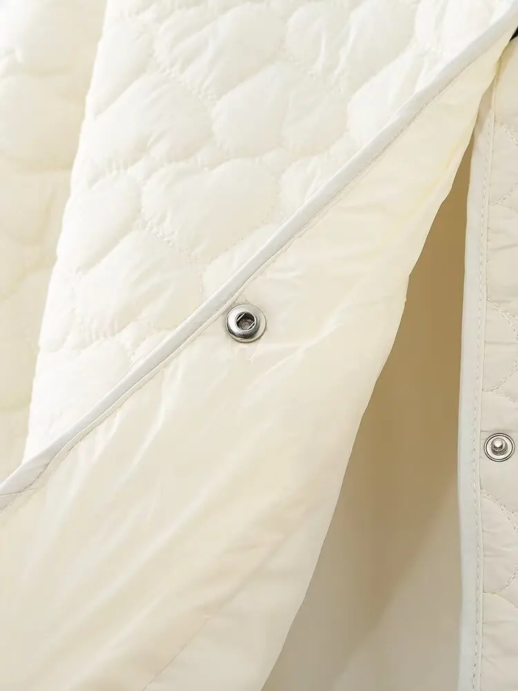 TRAFZA женская зимняя модная стеганая хлопковая куртка в форме сердца с карманами