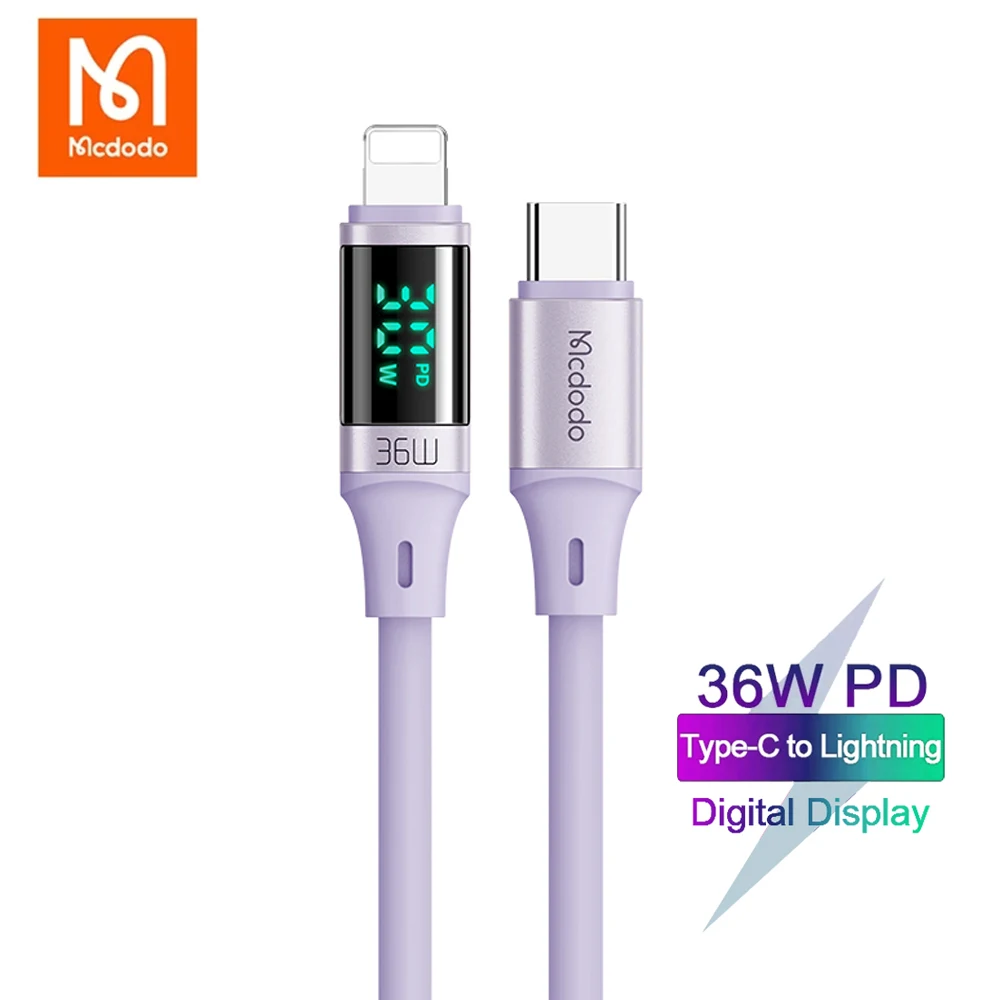 

Mcdodo 36W PD USB Type C to lightning Cable Fast Charging for iPhone 14 13 12 11 Pro Max XR iPad Digital Display Phone Data Cord