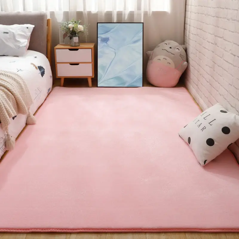

Large Rugs For Modern Living Room Solid Color Thick Coral Velvet Area Carpet Nordic Fluffy Floor Bedside Mat Tatami Crawling Mat
