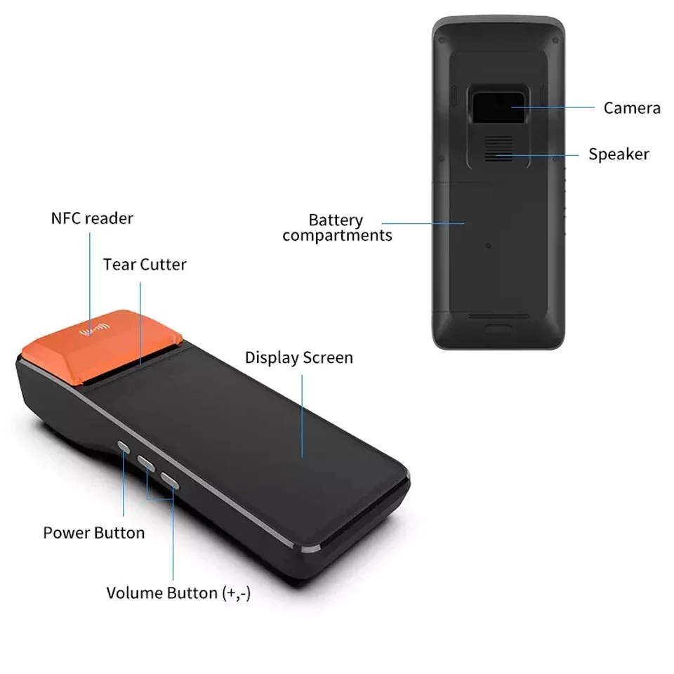 Мобильный счетчик Pos Machine 3G 4G Кассовый аппарат Кассир Ручной Android Терминальная