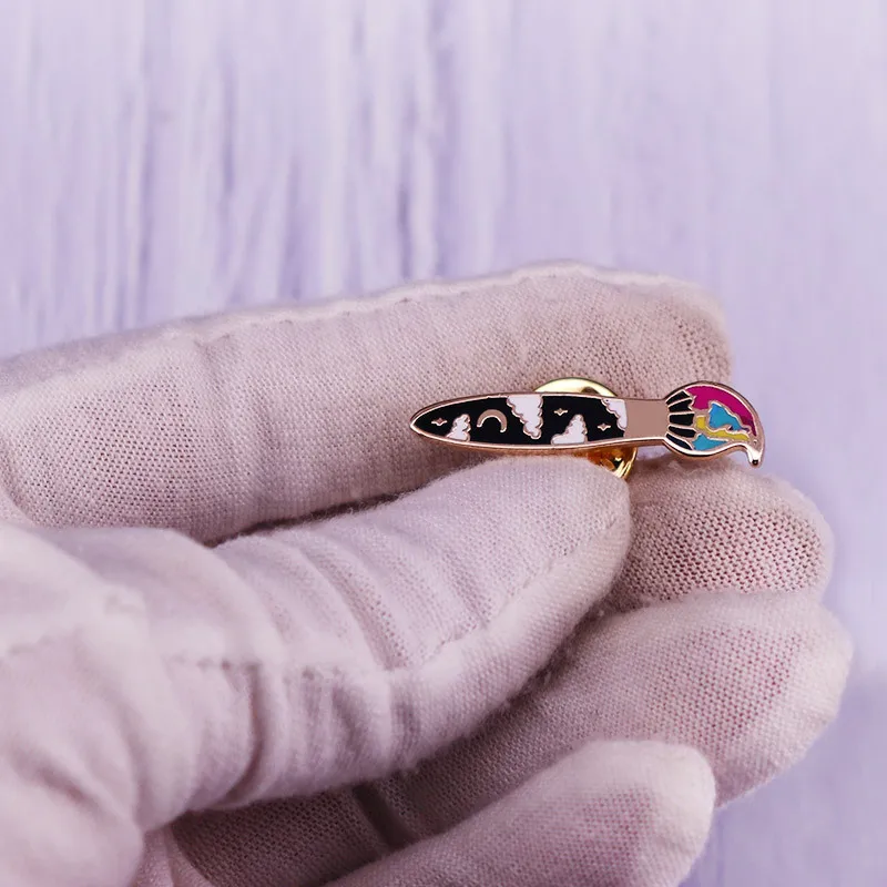 

Artistic Brush Hard Enamel Pin Badge Brooch for Jewelry Accessory