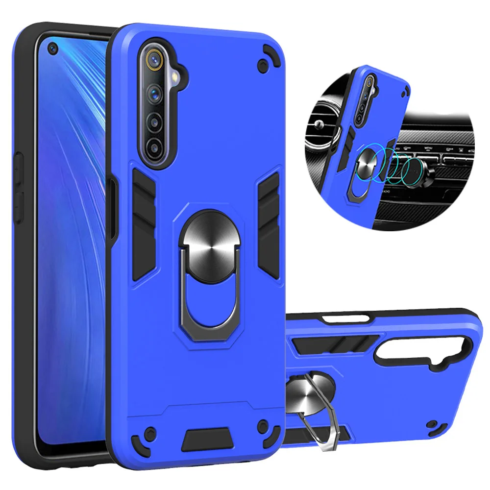 

For OPPO Realme X XT X2 2 3 5 6 Pro 6i 3i C1 C2 C3 C11 C12 C15 Q Case Armor Car Magnetic Phone Cover Reno 2 2Z 2F 3 Pro Cases