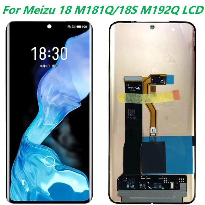 

Оригинальный ЖК-дисплей 6,2 "для Meizu 18 M181Q, дисплей с отпечатками пальцев, сенсорная панель, экран с дигитайзером в сборе, Замена ЖК-дисплея 18S M192Q
